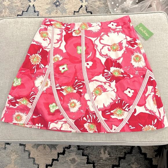 NWT Lilly Pulitzer Sonia A-Line skirt in Hotta Pink Cherry Begonias - Picture 1 of 9